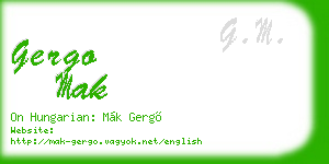 gergo mak business card